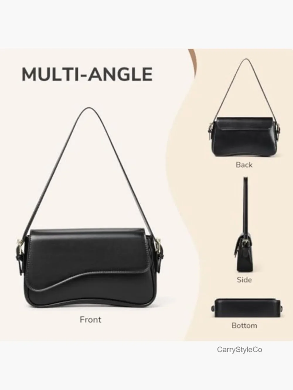 Shoulder Crossbody Bag with 2 Straps Hobo Saddle Purse Y2K